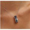 Image 2 : 14KT White Gold 1.18ct Sapphire and Diamond Pendant With Chain