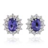 Image 3 : 14KT White Gold 5.82ctw Tanzanite and Diamond Earrings