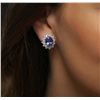 Image 5 : 14KT White Gold 5.82ctw Tanzanite and Diamond Earrings