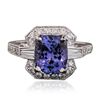 Image 1 : 14KT White Gold 3.17ct Tanzanite and Diamond Ring