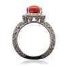 Image 6 : 14KT White Gold 3.03ct Coral and Sapphire Ring