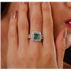 Image 1 : 14KT White Gold 2.39ct Emerald and Diamond Ring