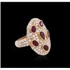 Image 2 : 18KT Rose Gold 2.25ctw Ruby and Diamond Ring