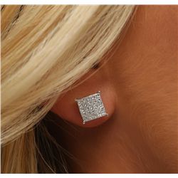 14KT White Gold 1.70ctw Diamond Earrings