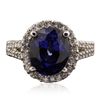 Image 1 : 14KT White Gold 6.64ct Sapphire and Diamond Ring