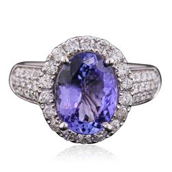 14KT Two-Tone Gold 3.51ct Tanzanite and Diamond Ring