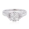 Image 1 : 14KT White Gold 1.12ctw Diamond Ring