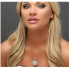 Image 2 : 14KT Two-Tone Gold 4.80ctw Diamond Pendant With Chain