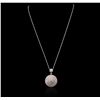 Image 3 : 14KT Two-Tone Gold 4.80ctw Diamond Pendant With Chain