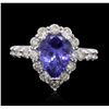 Image 3 : 14KT White Gold 2.70ct Tanzanite and Diamond Ring