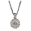 Image 1 : 14KT White Gold 0.97ctw Diamond Pendant With Chain