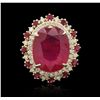 Image 3 : 14KT Yellow Gold 11.83ctw Ruby and Diamond Ring