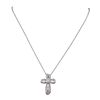 Image 1 : 18KT White Gold 1.28ctw Diamond Cross Pendant With Chain