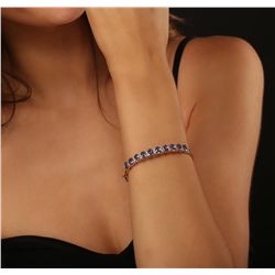 14KT Yellow Gold 8.30ctw Tanzanite and Diamond Bracelet