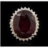 Image 3 : 14KT Yellow Gold 24.03ct Ruby and Diamond Ring