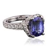 Image 2 : 18KT White Gold 3.06ct Tanzanite and Diamond Ring