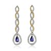 Image 3 : Platinum 3.60ctw Sapphire and Diamond Earrings