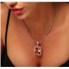 Image 2 : 14KT Rose Gold 48.30ct GIA Certified Morganite and Diamond Pendant With Chain