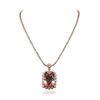 Image 3 : 14KT Rose Gold 48.30ct GIA Certified Morganite and Diamond Pendant With Chain