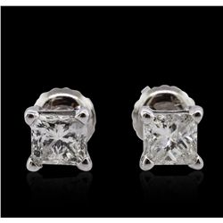 14KT White Gold 1.11ctw Diamond Solitaire Earrings
