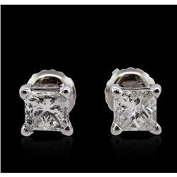 14KT White Gold 1.11ctw Diamond Solitaire Earrings