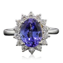 14KT White Gold 2.56ct Tanzanite and Diamond Ring