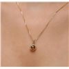 Image 5 : 14KT Yellow Gold 1.22ct Citrine Quartz and Diamond Pendant With Chain