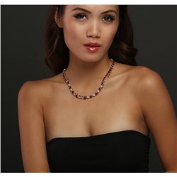 14KT Yellow Gold 10.56ctw Ruby and Diamond Necklace