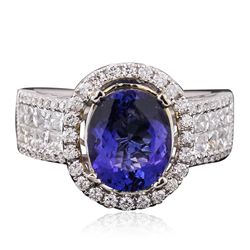 14KT White Gold 1.93ct Tanzanite and Diamond Ring