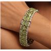 Image 6 : 14KT White Gold 40.51ctw Peridot and Diamond Bracelet