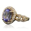 Image 2 : 14KT Yellow Gold 3.43ct Tanzanite and Diamond Ring