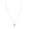 Image 4 : 14KT White Gold 0.84ct Tanzanite and Diamond Pendant With Chain