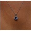 Image 5 : 14KT White Gold 0.84ct Tanzanite and Diamond Pendant With Chain