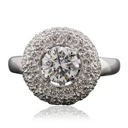 14KT White Gold GIA Certified 1.96ctw Diamond Ring