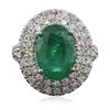 Image 3 : 14KT White Gold 3.95ct Emerald and Diamond Ring
