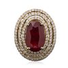 Image 3 : 14KT Yellow Gold 8.09ct Ruby and Diamond Ring
