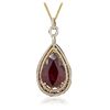 Image 3 : 14KT Yellow Gold 17.06ct Ruby and Diamond Pendant With Chain