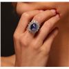 Image 2 : 14KT White Gold 9.36ct Tanzanite and Diamond Ring