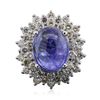 Image 3 : 14KT White Gold 9.36ct Tanzanite and Diamond Ring