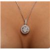 Image 1 : 14KT White Gold 0.91ctw Diamond Pendant With Chain