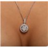 Image 1 : 14KT White Gold 0.91ctw Diamond Pendant With Chain