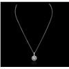 Image 3 : 14KT White Gold 0.91ctw Diamond Pendant With Chain