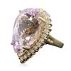 Image 4 : 14KT Yellow Gold 38.02ct GIA Certified Kunzite and Diamond Ring