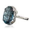 Image 4 : 14KT White Gold 14.83ct Topaz and Diamond Ring