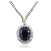 Image 3 : 18KT and 14KT White Gold 41.84ct Sapphire and Diamond Necklace