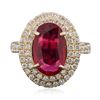 Image 1 : 14KT Yellow Gold 3.26ct Ruby and Diamond Ring