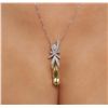 Image 1 : 14KT White Gold 6.44ct Citrine and Diamond Pendant With Chain