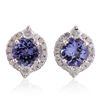 Image 1 : 14KT White Gold 2.38ctw Tanzanite and Diamond Earrings