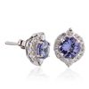 Image 2 : 14KT White Gold 2.38ctw Tanzanite and Diamond Earrings