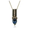 Image 3 : 14KT White Gold 3.25ct Blue Topaz and Diamond Pendant